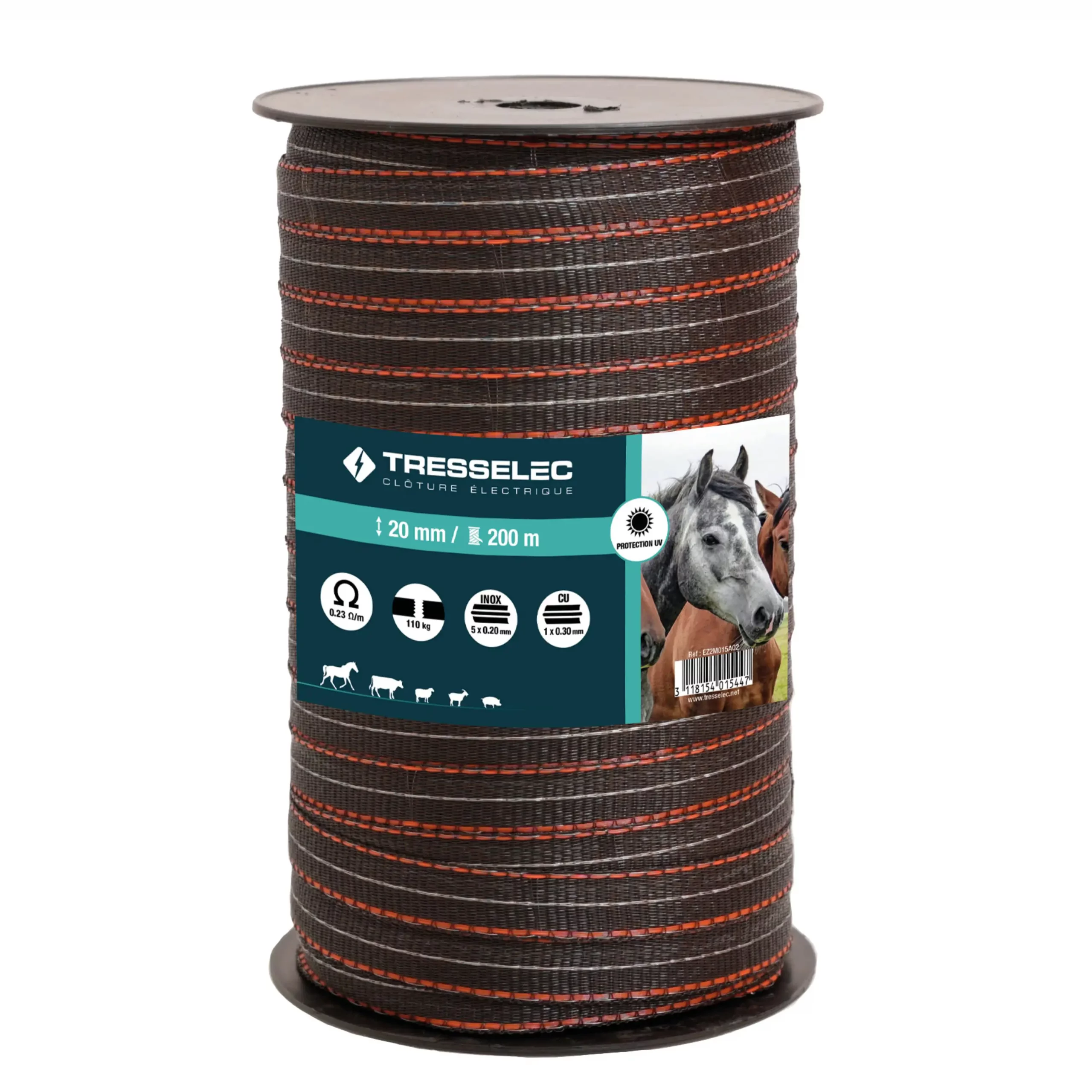 Bobine ruban ZZ 20mm marron rouge