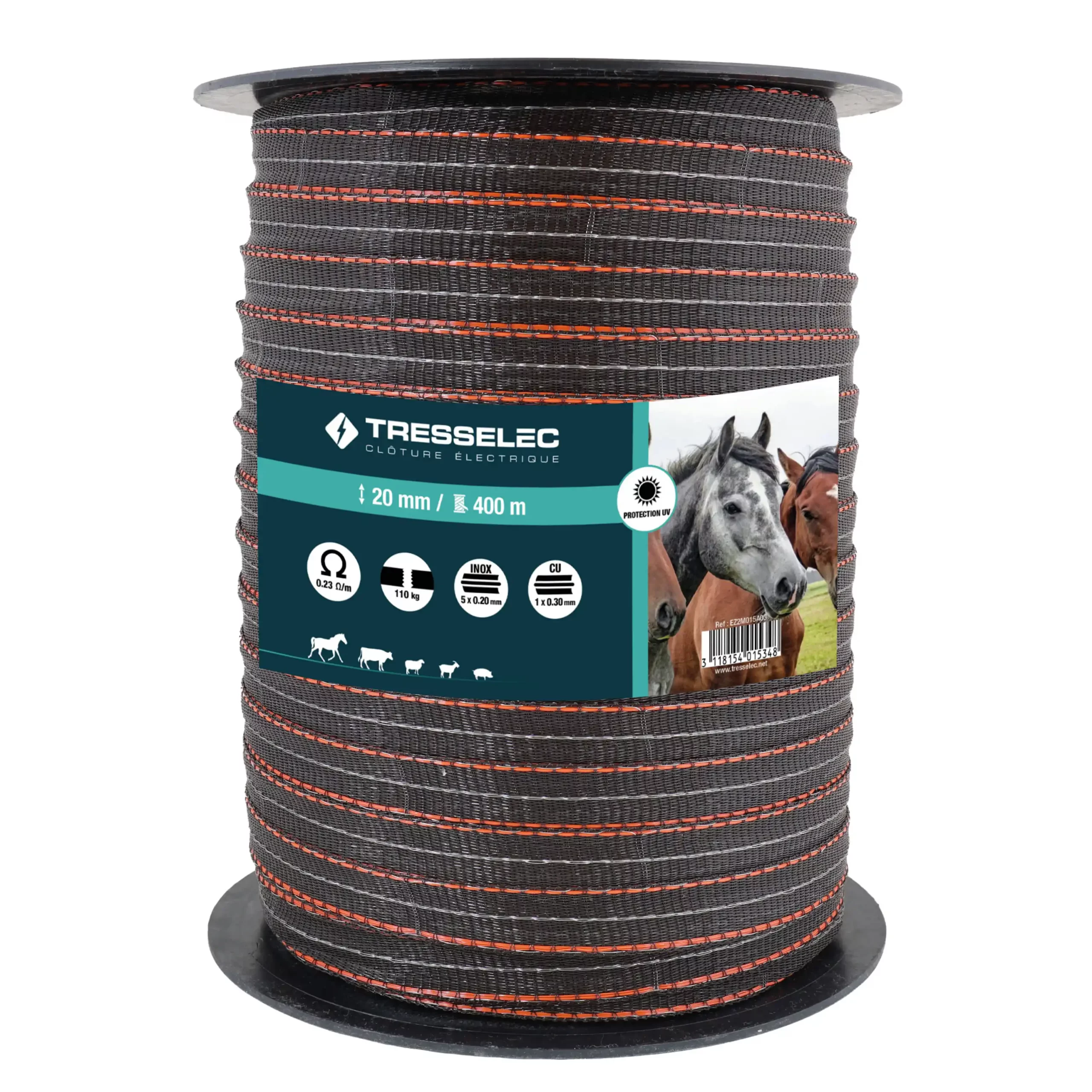 Bobine ruban ZZ 20mm marron rouge 400m